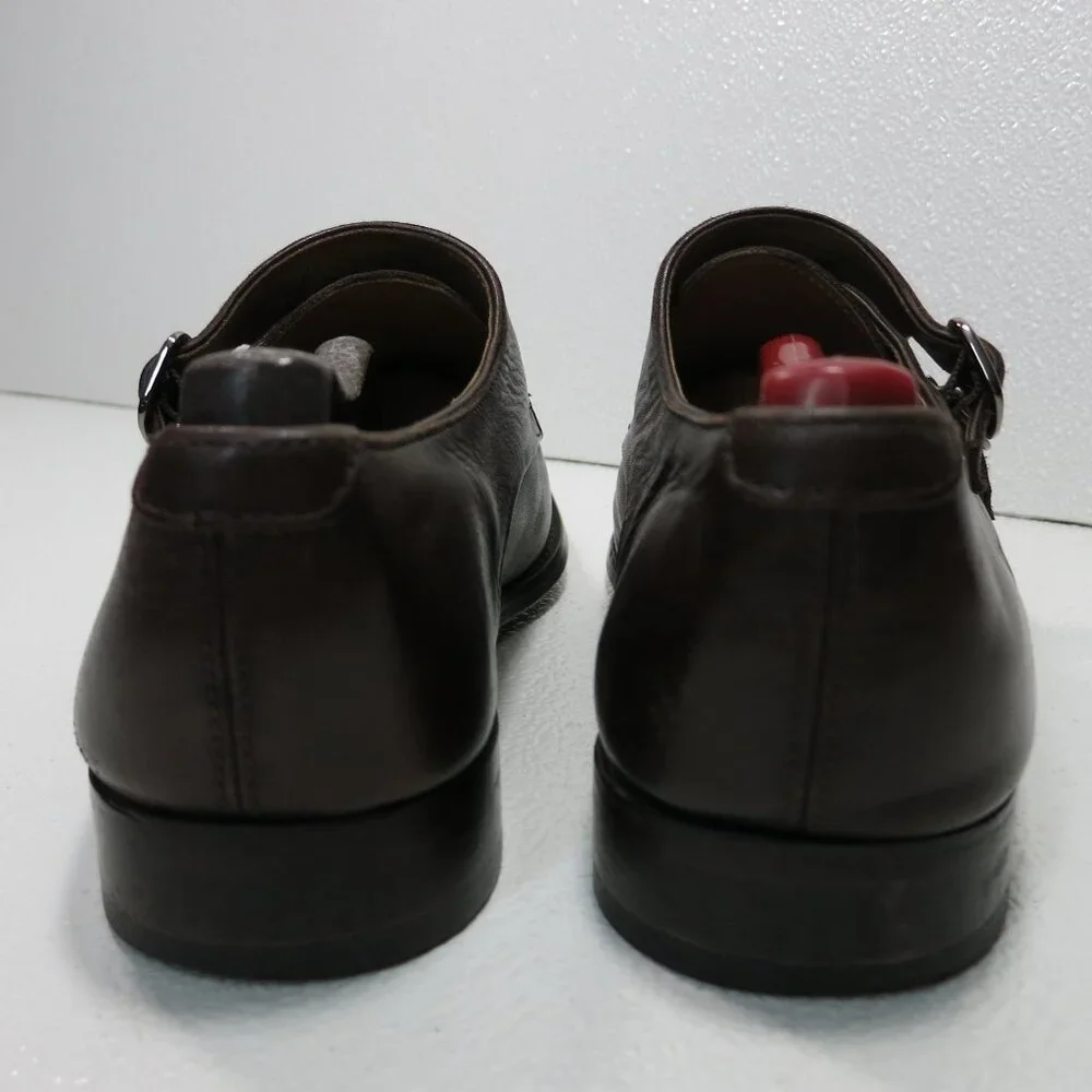 3D M Lifestyles 8 Monk Strap Oil Tanned Leather Oxfords Shoes Mens sz US 9